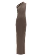 Rick Owens - Side-slit Ribbed-cashmere Maxi Dress - Womens - Grey