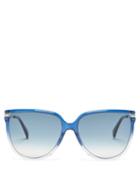 Matchesfashion.com Givenchy - Oversized Acetate Sunglasses - Womens - Blue