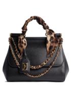 Dolce & Gabbana - Sicily Scarf-handle Leather Bag - Womens - Black Multi