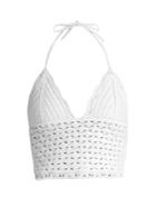 Redvalentino Crochet Halterneck Cropped Top