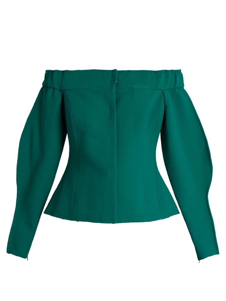 Natasha Zinko Off-the-shoulder Wool Blouse