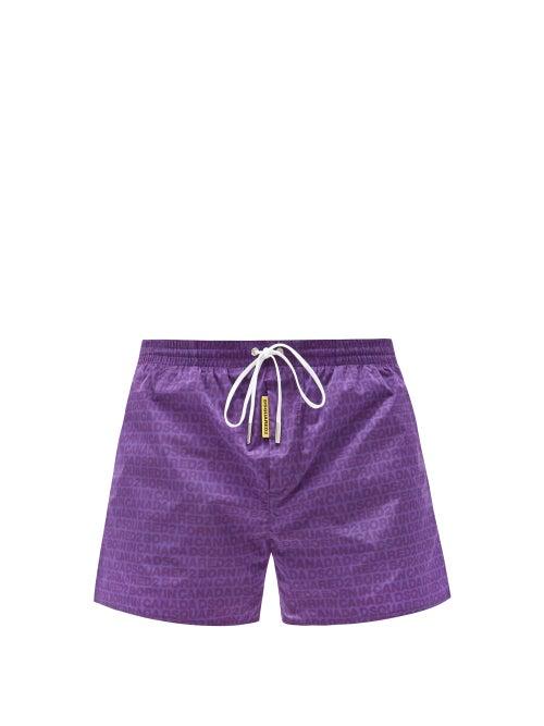 Matchesfashion.com Dsquared2 - Logo-print Swim Shorts - Mens - Purple