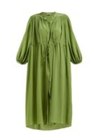 Matchesfashion.com Three Graces London - Julienne Silk Shirtdress - Womens - Green