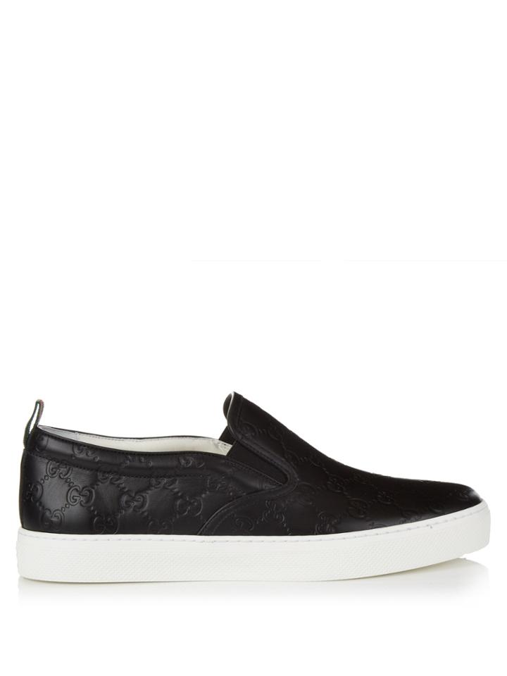 Gucci Gg-embossed Slip-on Leather Trainers
