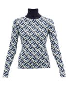 Dodo Bar Or - Billi Roll-neck Geometric-jacquard Knit Sweater - Womens - Blue Multi