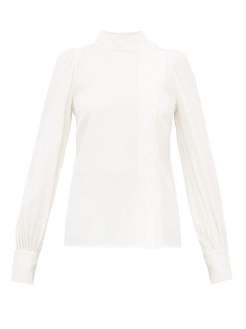 Matchesfashion.com Goat - Ilesia Panelled Silk Blouse - Womens - White