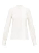 Matchesfashion.com Goat - Ilesia Panelled Silk Blouse - Womens - White