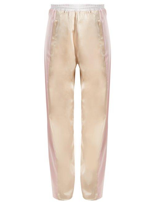 Matchesfashion.com Koch - Wide Leg Stripe Panel Trousers - Womens - Beige Multi