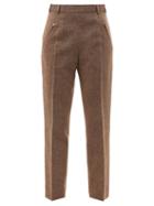 Matchesfashion.com Maison Margiela - Zip-pocket Herringbone Slim-leg Trousers - Womens - Brown
