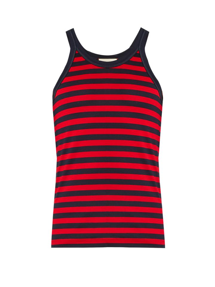 Gucci Striped Cotton-jersey Tank Top