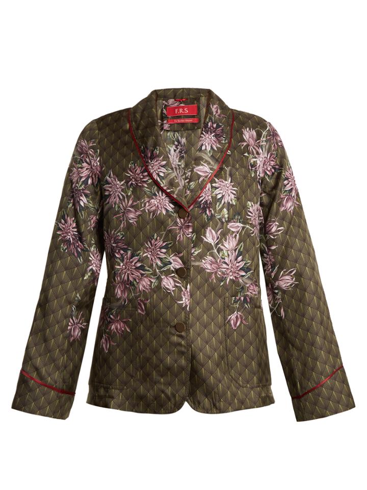 F.r.s - For Restless Sleepers Persefone Floral-print Satin Pyjama Shirt