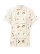 Matchesfashion.com Bode - Needle Point Floral Embroidered Cotton Shirt - Womens - Beige