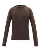 The Row - Chris Knitted Hooded Sweatshirt - Mens - Dark Brown