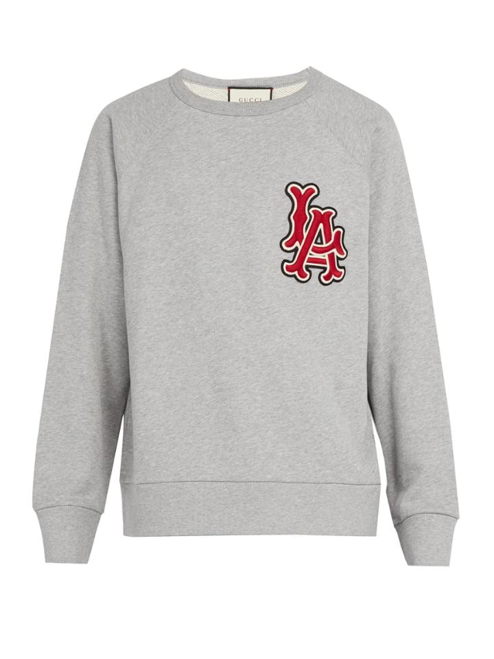 Gucci La Angels-appliqud Cotton Sweatshirt