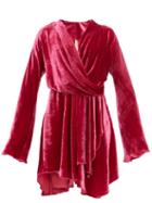 Matchesfashion.com Maria Lucia Hohan - Nola Draped Velvet Dress - Womens - Dark Pink