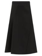 Ladies Rtw Jil Sander - Asymmetric Wool-serge Midi Skirt - Womens - Black