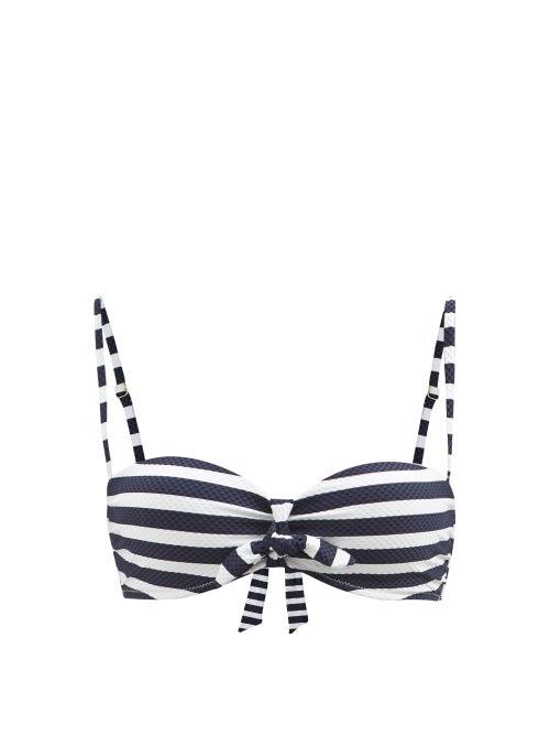 Heidi Klein - Monterey Bandeau Striped Bikini Top - Womens - Navy Multi
