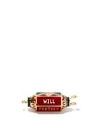 Matchesfashion.com Marie Lichtenberg - Eye Will Protect You Forever 14kt Gold Charm - Womens - Red Multi