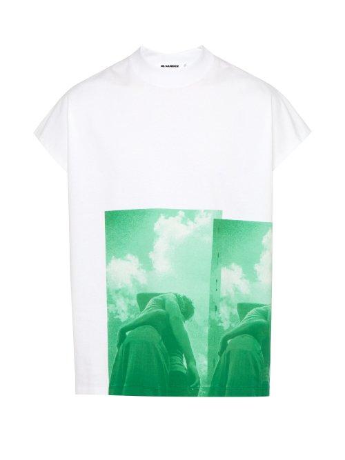 Matchesfashion.com Jil Sander - Photo Print Cotton T Shirt - Mens - Green