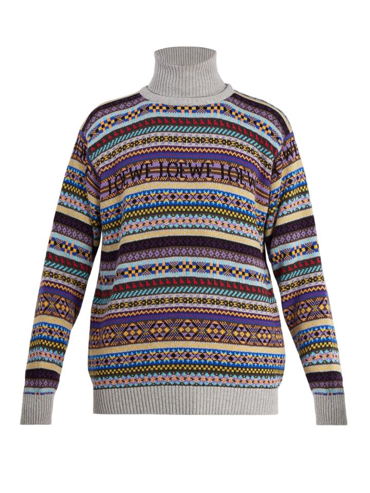 Loewe Fair Isle Detachable Roll-neck Sweater