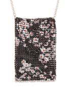 Matchesfashion.com Paco Rabanne - Floral-print Chainmail Pouch Necklace - Womens - Black Multi