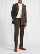 Thom Sweeney - Pleated Twill Suit Trousers - Mens - Brown