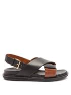 Ladies Shoes Marni - Fussbett Smooth Leather Sandals - Womens - Black Multi