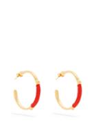 Matchesfashion.com Marte Frisnes - Dido Embroidered Hoop Earrings - Womens - Red