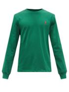 Ami - Ami De Caur Logo-embroidered Cotton-jersey T-shirt - Mens - Green