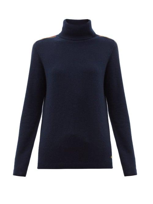 Matchesfashion.com Bella Freud - Suzuka Cashmere-blend Roll Neck Sweater - Womens - Navy