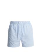 Matchesfashion.com Derek Rose - James Cotton Poplin Boxer Shorts - Mens - Blue Stripe