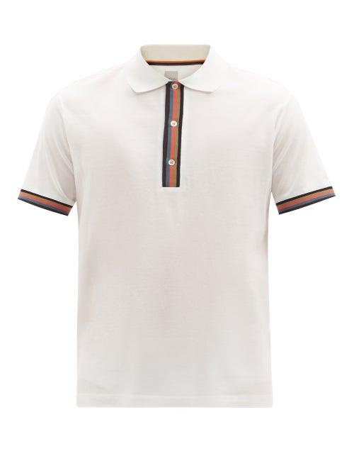Paul Smith - Artist-stripe Cotton-piqu Polo Shirt - Mens - White