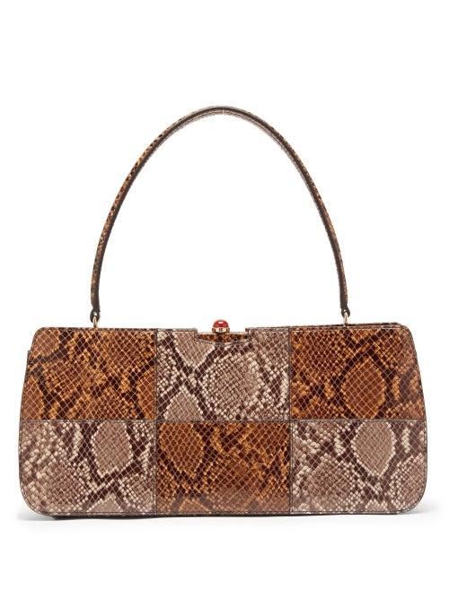 Matchesfashion.com Staud - Whitney Python Effect Leather Shoulder Bag - Womens - Python