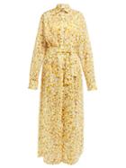 Matchesfashion.com On The Island - Balos Floral Print Cotton Voile Shirtdress - Womens - Yellow