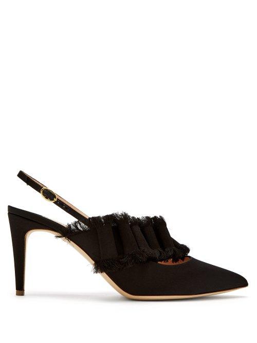Matchesfashion.com Rupert Sanderson - Victoria Satin Slingback Pumps - Womens - Black