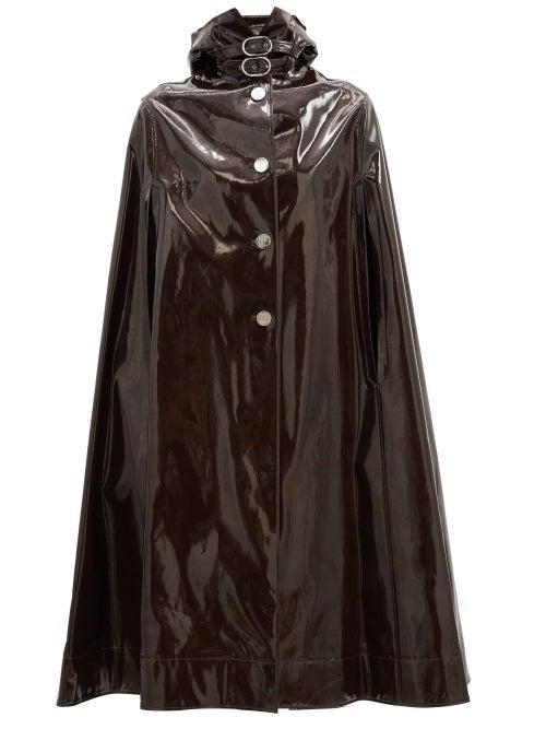 Matchesfashion.com Paco Rabanne - Hooded Pvc Cape - Womens - Dark Brown