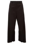 Matchesfashion.com Noir Kei Ninomiya - Pleated Panel Wool Crepe Trousers - Womens - Black