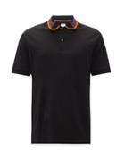 Matchesfashion.com Paul Smith - Contrast-collar Cotton-piqu Polo Shirt - Mens - Black