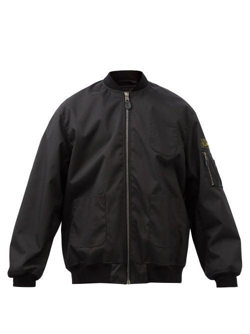 Raf Simons - Graphic-print Shell Bomber Jacket - Mens - Black