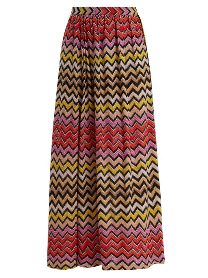 Missoni Mare Zigzag-striped Crochet Knit Maxi Skirt