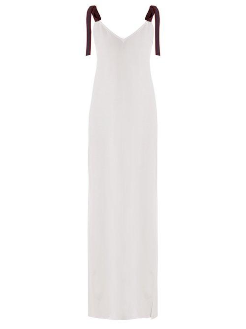 Matchesfashion.com Albus Lumen - Gia Tie Back Faille Maxi Dress - Womens - White