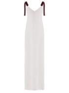 Matchesfashion.com Albus Lumen - Gia Tie Back Faille Maxi Dress - Womens - White