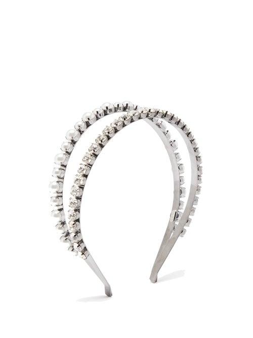 Matchesfashion.com Etro - Crystal Embellished Metal Headband - Womens - Pearl