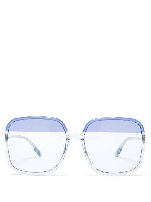 Matchesfashion.com Dior Eyewear - So Stellaire 1 Square Acetate Sunglasses - Womens - Light Blue