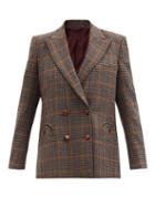 Blaz Milano - Cloud Break Check Wool-blend Twill Blazer - Womens - Brown