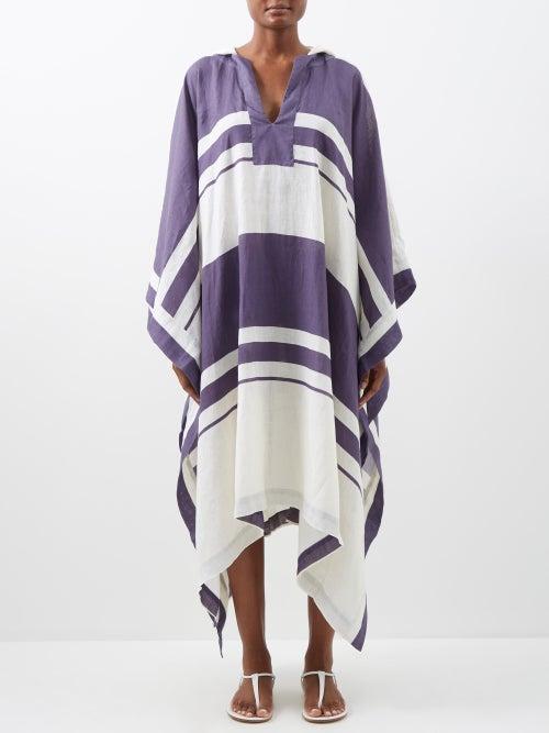 Johanna Ortiz - The Marine Muse Organic-linen Tunic - Womens - Navy Stripe