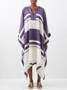 Johanna Ortiz - The Marine Muse Organic-linen Tunic - Womens - Navy Stripe