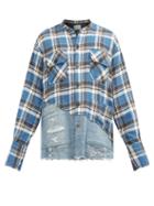 Matchesfashion.com Greg Lauren - Studio Plaid Cotton-blend Shirt - Mens - Blue