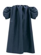Kika Vargas - Off-shoulder Silk-blend Taffeta Dress - Womens - Navy