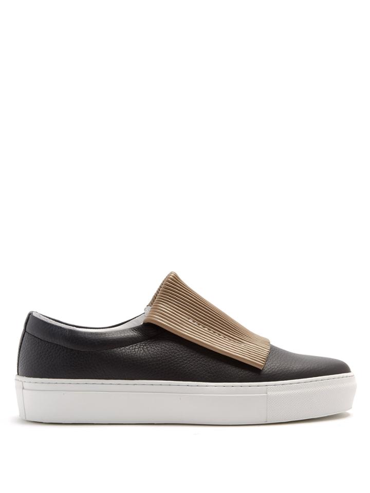 Primury Curio Corrugated Slip-on Leather Trainers